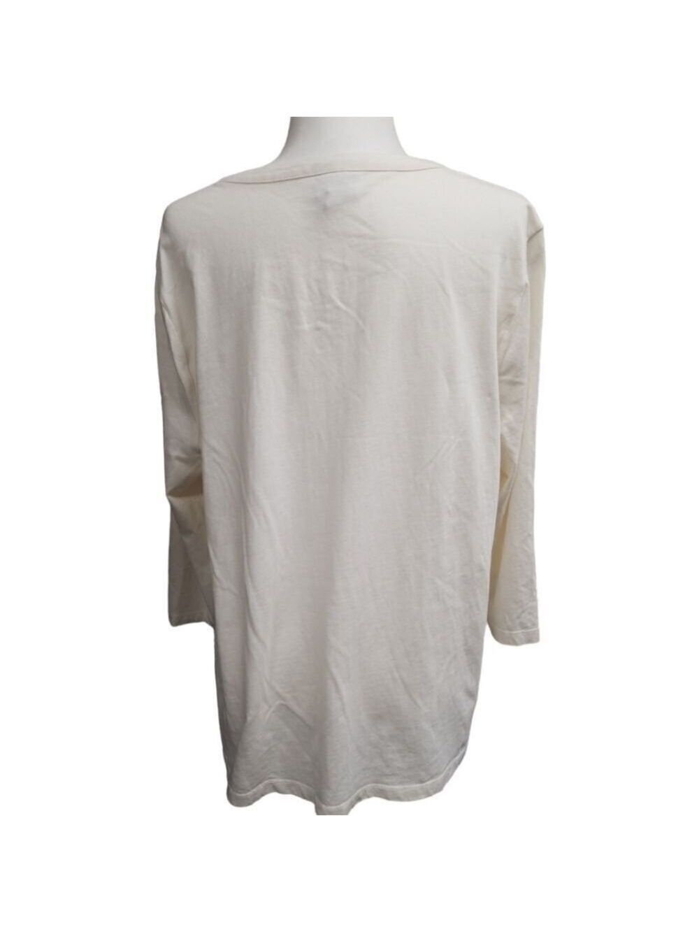 Chico's Long Sleeve Ivory Top SZ Large - Picture 4 of 7